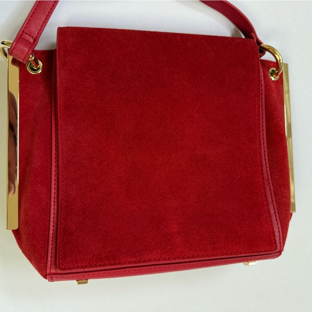 White House Black Market Leather Suede Crossbody Purse - Picture 8 of 14